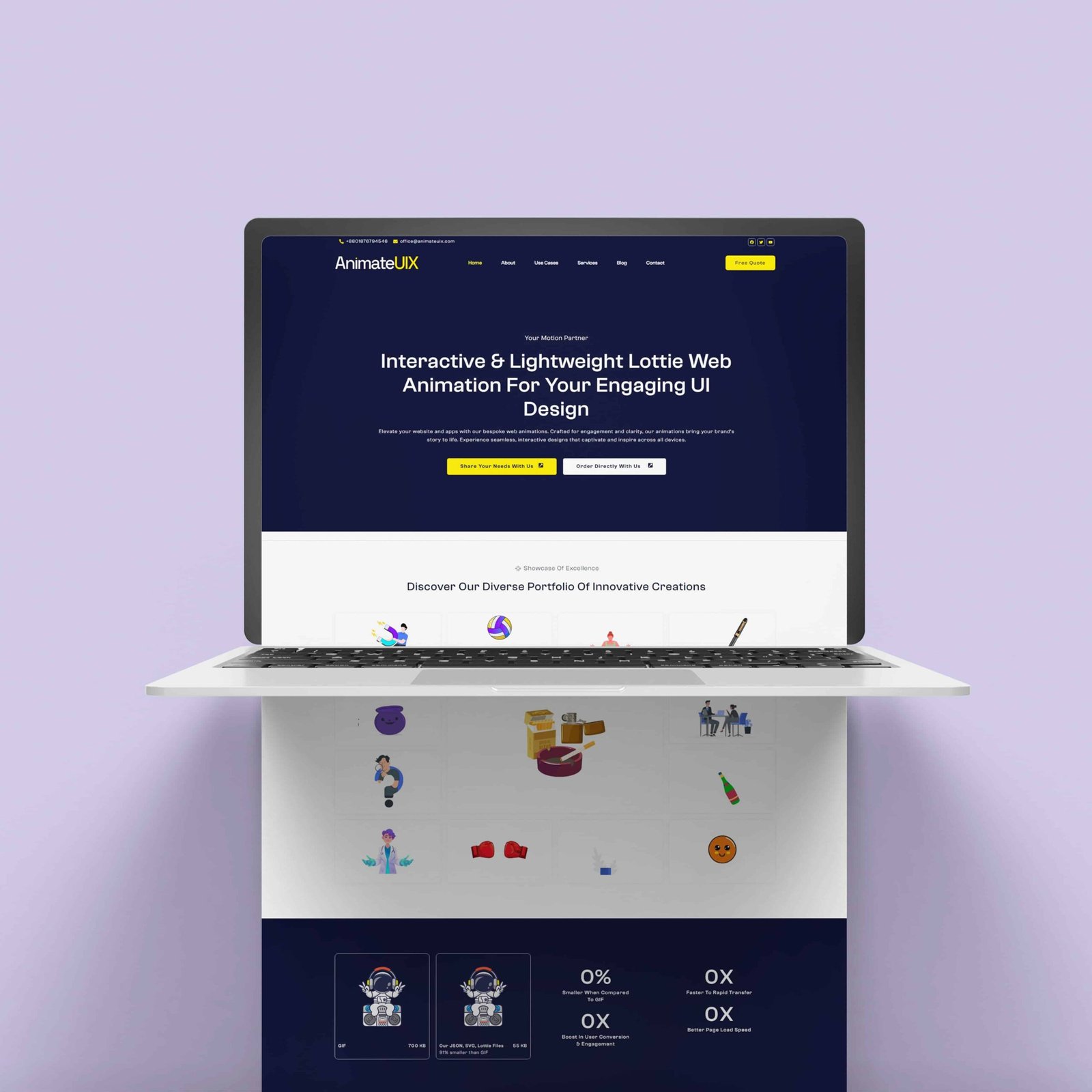 Animate UIX protfolio mockup