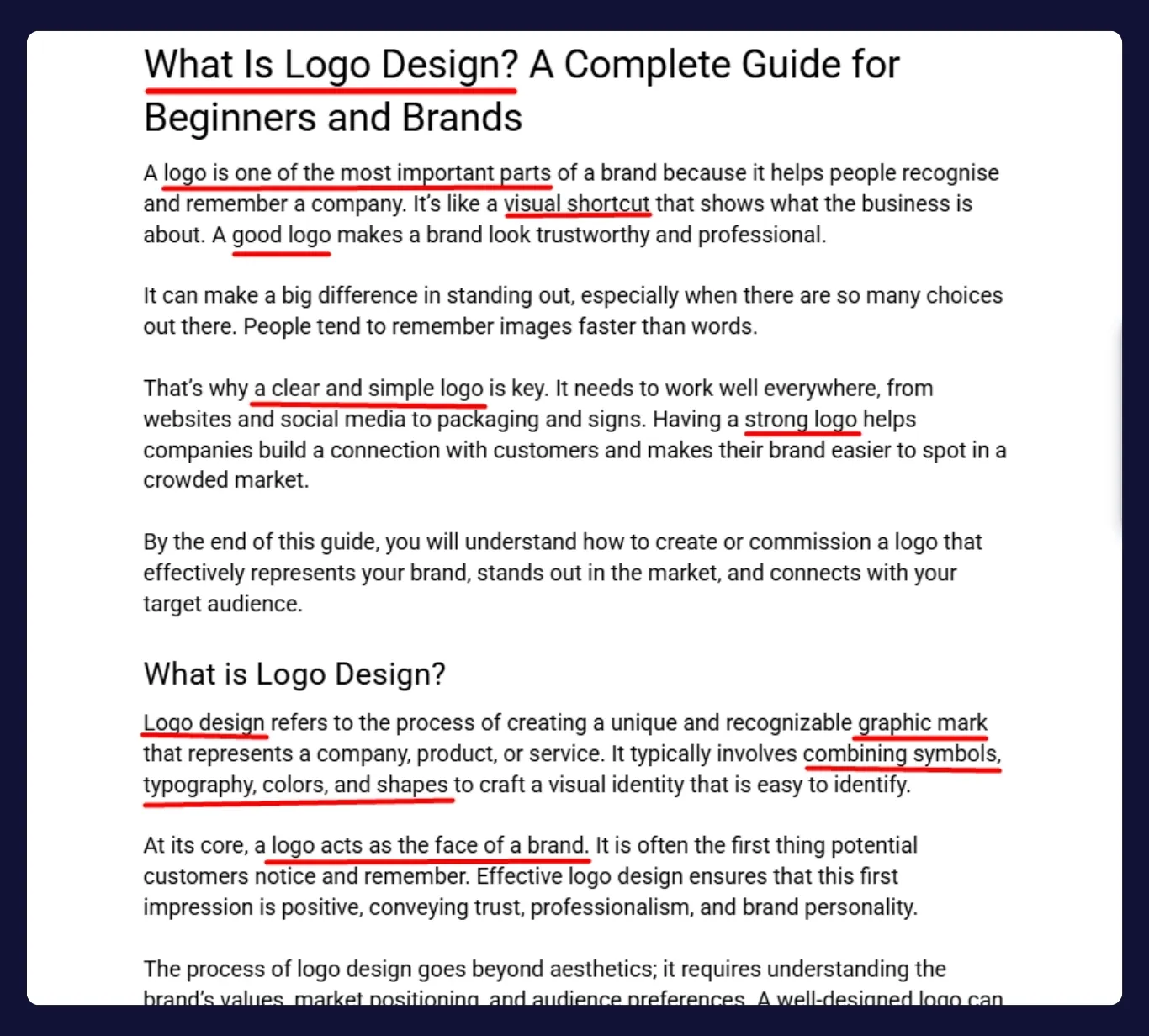 optimizing content for keyword relevancy and authority