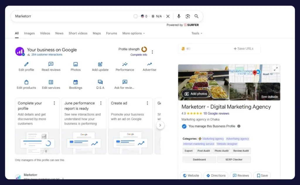 set up your google business profile